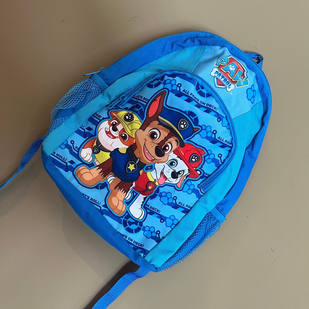 Paw Patrol Kids Blue Backpack Chase Marshall Rubble All Paws On Deck Bag